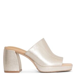 Donald Pliner Turner Platform Heeled Sandal Metallic Gold Women's Sz 6.5 NEW